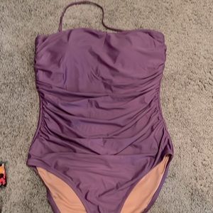 J Crew ruched bandeau one-piece swimsuit